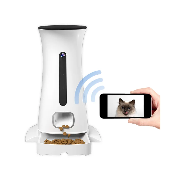 

Wholesale 7.5L Wi-Fi Enabled Smart Pet Feeder Auto Dog Food Dispenser Smart Automatic Pet Cat Feeder With Camera