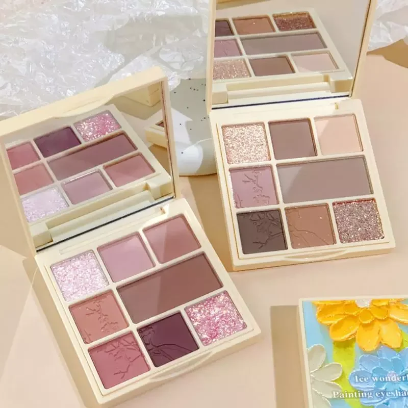 

NEW2023 9 Color Matte Eyeshadow Palette Shimmer And Shine Eye Shadow Matte Glitter Eyeshadow Makeup Long-lasting Eye Pigments Ma