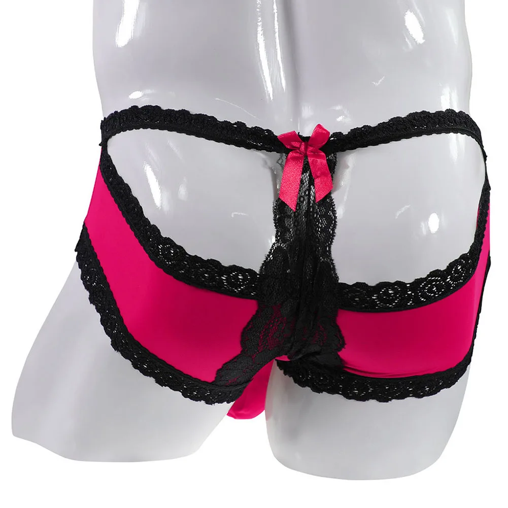 

Men Sexy Elephant Nose Sissy Pouch Panties Lace Floral Thongs G-String Bikini Briefs Underwear Bikini Hombre Lingerie Sleepwear