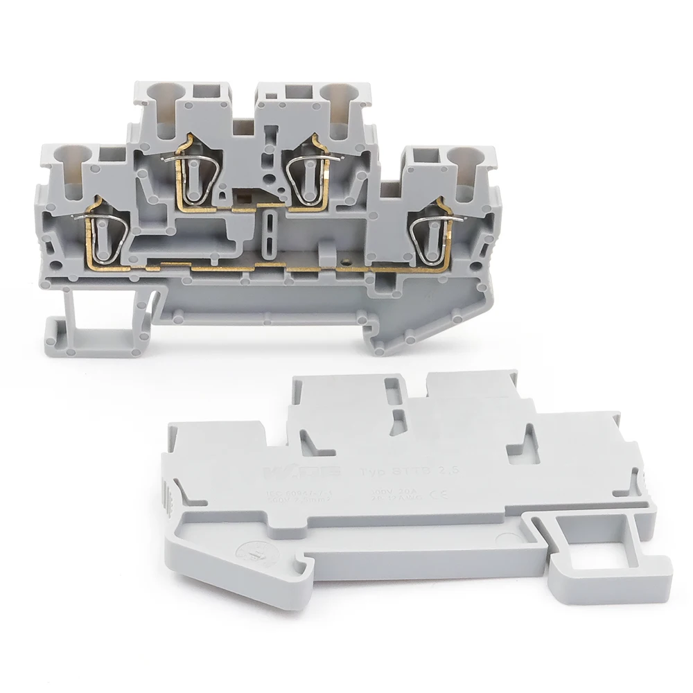 50 шт. двухслойная клеммная колодка STTB 2 5 мм на DIN-рейку эффективная электрическая