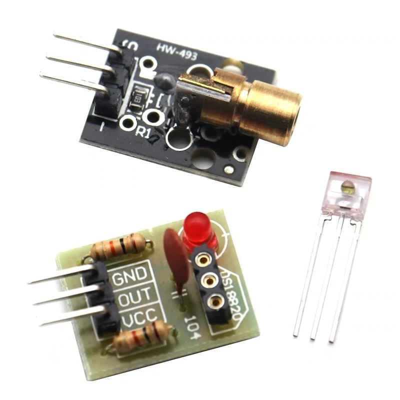 KY-008 650 nm Lasersendermodul mit Lasersensormodul, nicht modulierende Röhre, Laserempfänger-Modul-Kit für Arduino