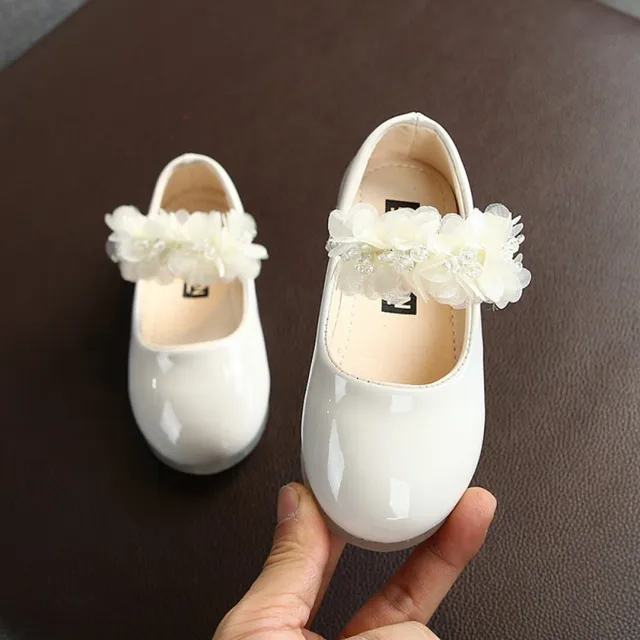 Baby Girls Walking Shoes Kids PU Leather Big Flower Summer Princess Shoes Party Wedding Baby Girls Dance Shoes Flower Girl Shoes 2