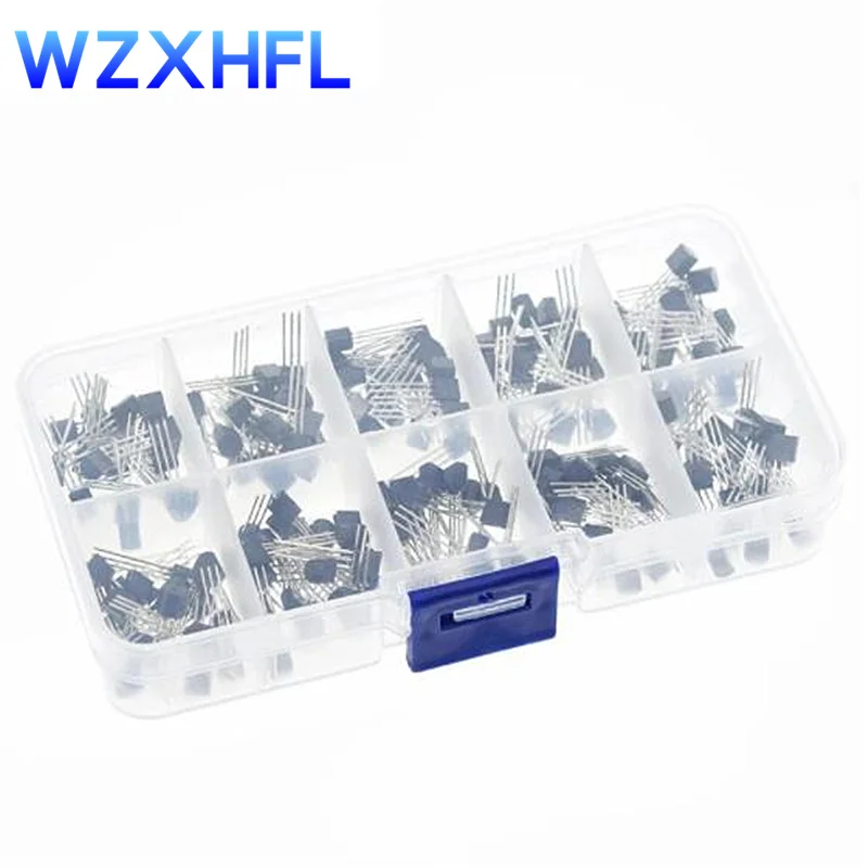 

Transistor Assortment Kit 10value 200PCS BC337 BC327 2N2222 2N2907 2N3904 2N3906 S8050 S8550 A1015 C1815 Transistors Box Pack