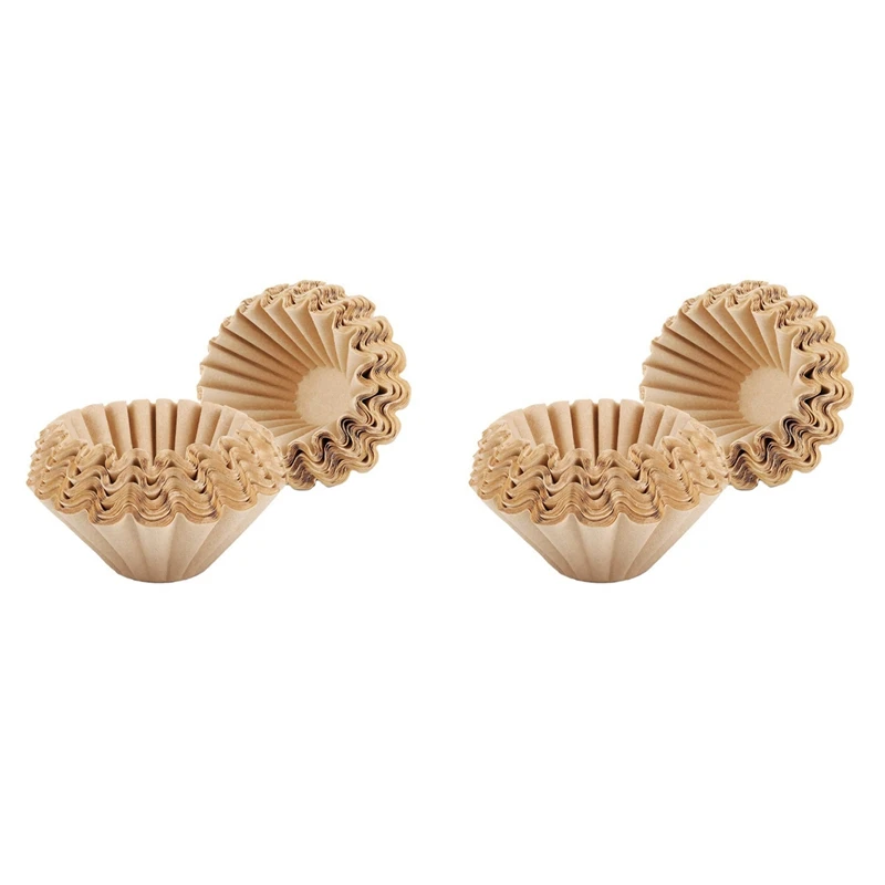

200 Pcs 1-4 Cup Basket Coffee Filters Basket Filters Disposable Paper Coffee Filters For Home Office Use Brown