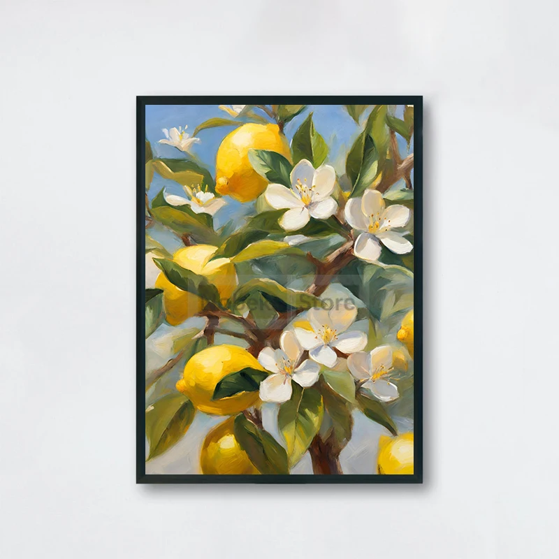 

Постер желтого лимонного дерева, итальянская кухня, принты, Картина на холсте, Италия, лето, фрукты, настенные картины, Современное украшение для дома и комнаты
