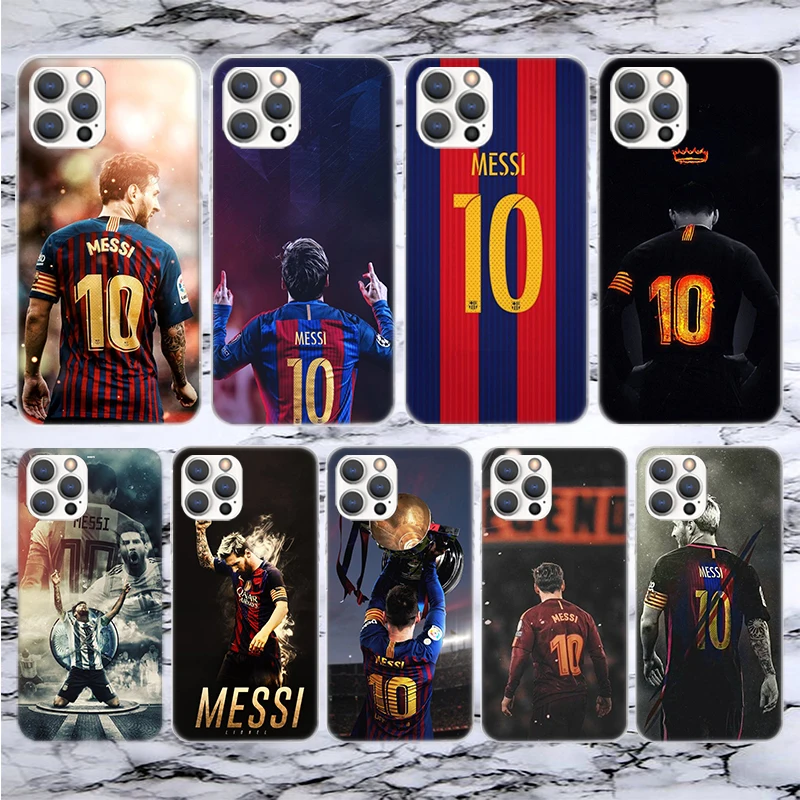 Мягкий чехол для телефона с изображением футбола М-Месси 10 iPhone 13 12 Mini 11 Pro Max X XR XS 7