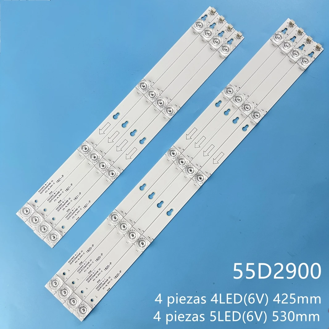

LED Backlight Strips (8) PCS for THOMSON 55UV6416W TCL 55s62I 55d2900 4C-LB5504-HR / 4C-LB5505-HR 55S405LEAA 55S405TKAA