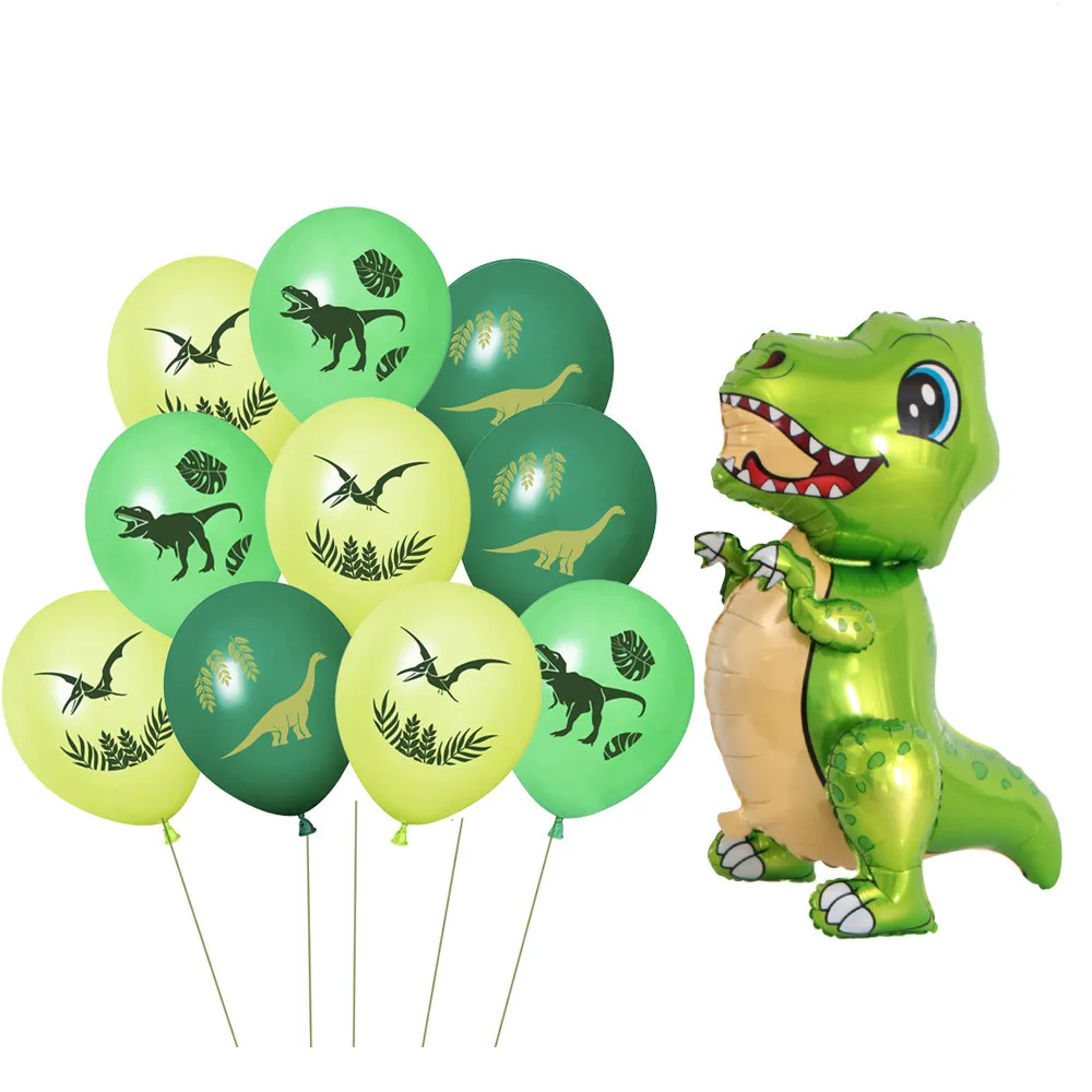 

11pcs Safari Dinosaur Balloon Wild Jungle Animal ROAR Green Latex Balloons Birthday Party Decorations Baby Shower Kids Globos