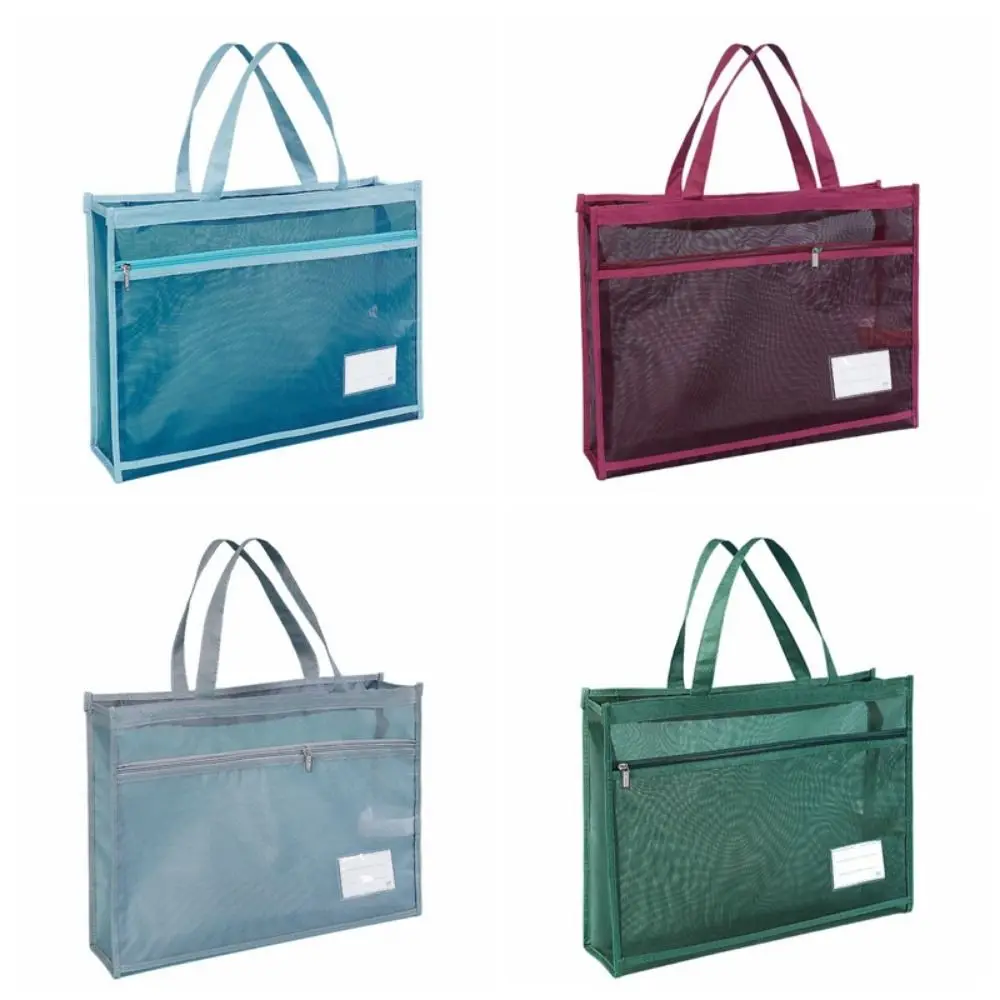 Durable A3 Zipper Pouch Bag Large-capacity Creative Document Book with Handle Waterproof Multi-layer File Organizer School