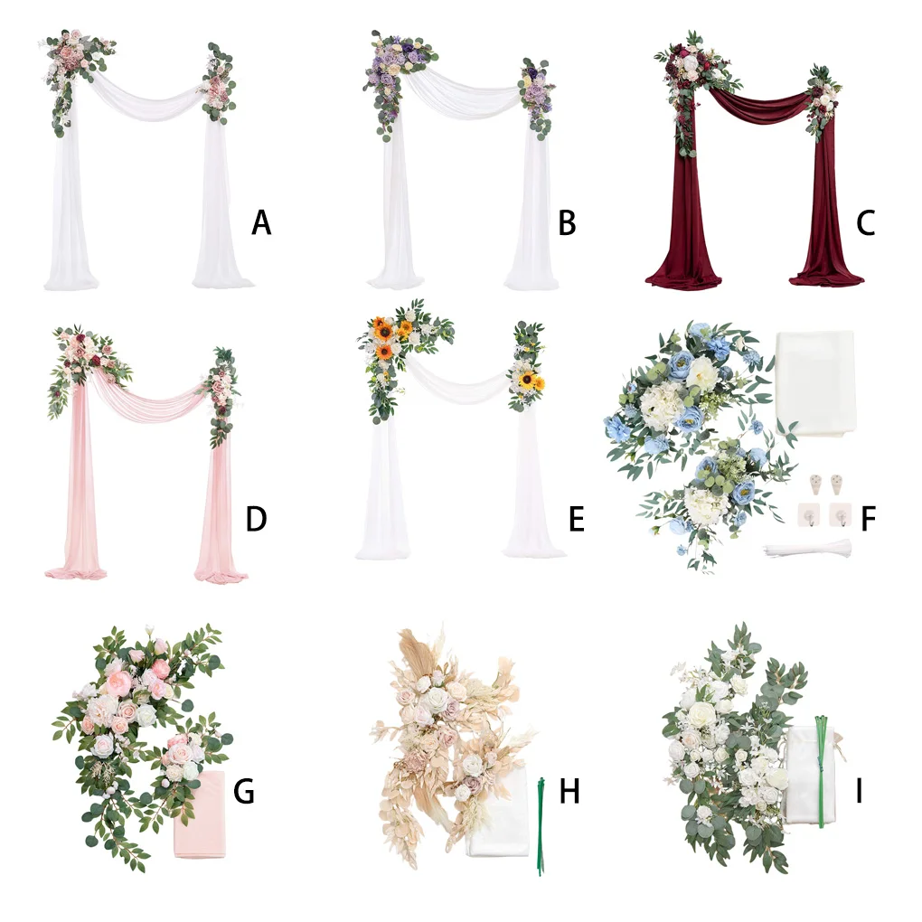 

Искусственные цветы, арочная драпировочная гирлянда с розами, украшение для двери, свадебная церемония, композиция для приема, Новинка