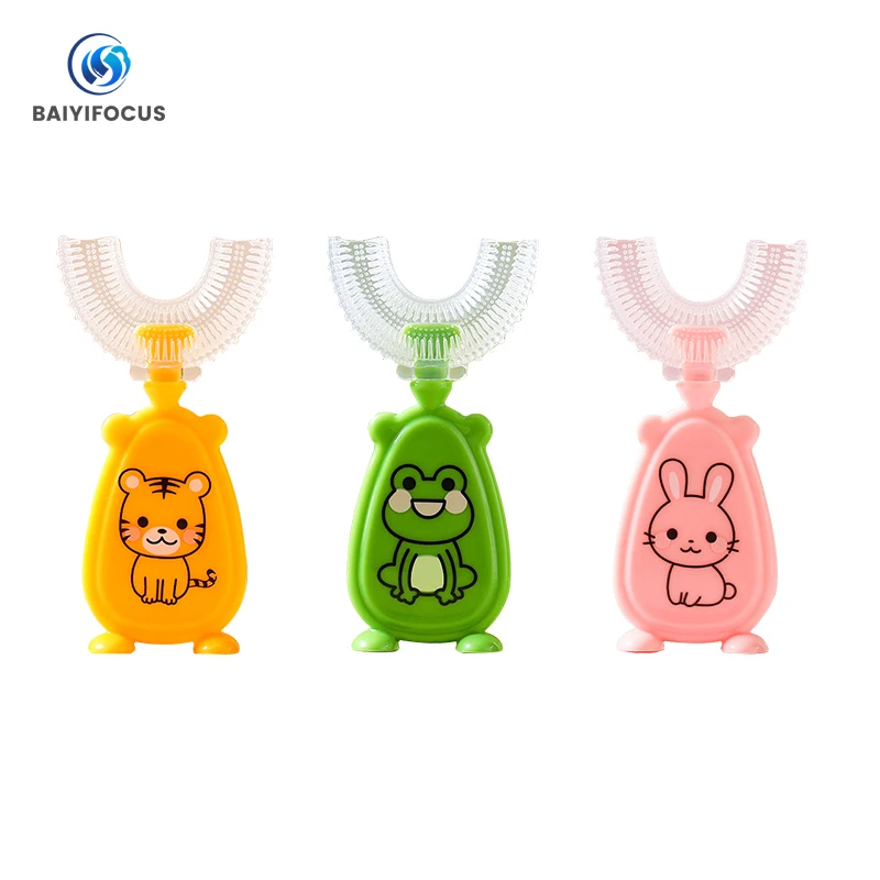 

Toothbrush Children 360 Degree U-shaped Child Toothbrush Teethers Brush Silicone Kids Teeth Oral Care Cleaning