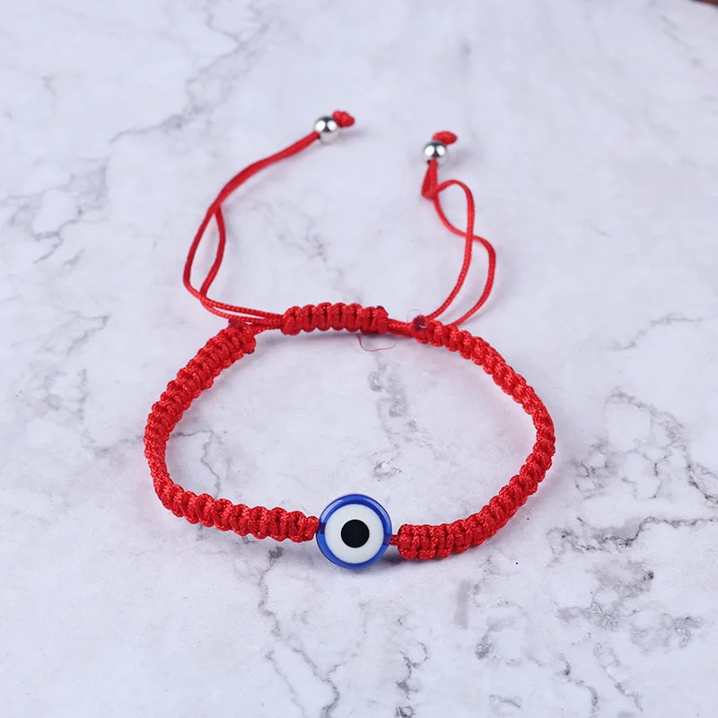 

Fashion Weaving Devil's Eye Benming Year Transfer Red Rope Bracelet Blue Eye Braided Rope Jewelry