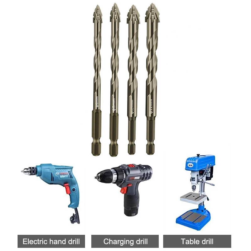 Эксцентриковая дрель с четырьмя канавками пробивная стеклянная плитка каменная