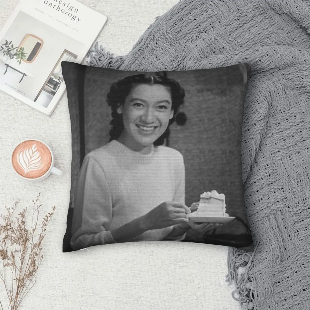 Фото Наволочка Setsuko Hara для раннего лета, полиэстер, лен, бархат, с узором, на молнии, декоративная наволочка, чехол для домашней подушки №4