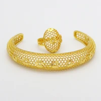 open semicircle classic dubai gold bracelet female gold bracelet african european ethiopian girl bride bracelet wedding gift
