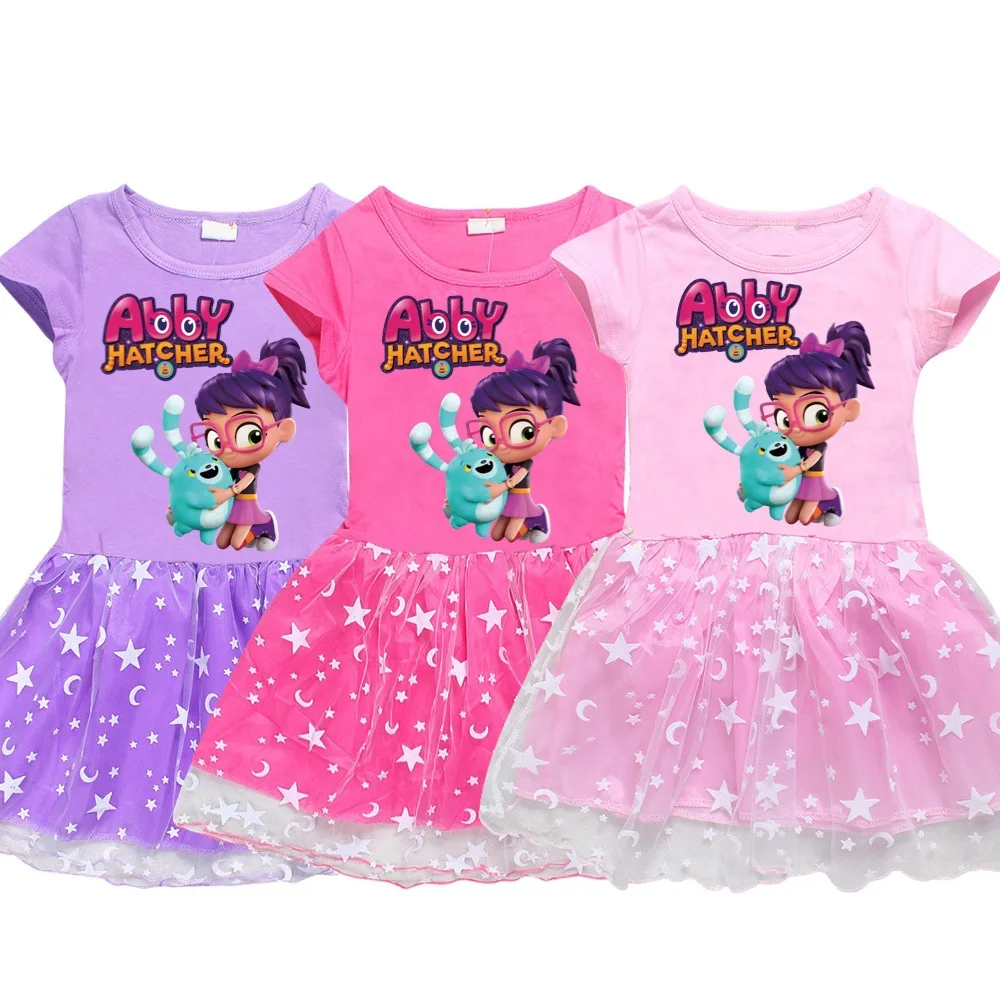 

Abby Hatcher Baby Girls Cotton Lace dress Toddler Girls Birthday Party Dresses Sparkle Dress Princess Dress Summer Kids Clothes