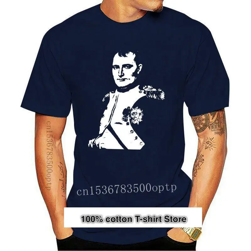 

Camiseta de algodón para hombre, camisa divertida de manga corta, con estampado grande de Leon Bonaparte, nueva