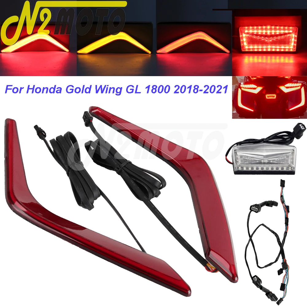 

1 Set Motorcycle LED Rear Fender Brake Trunk Turn Signals Tail Light For Honda Gold Wing Goldwing GL1800 GL 1800 Tour 2018-2021