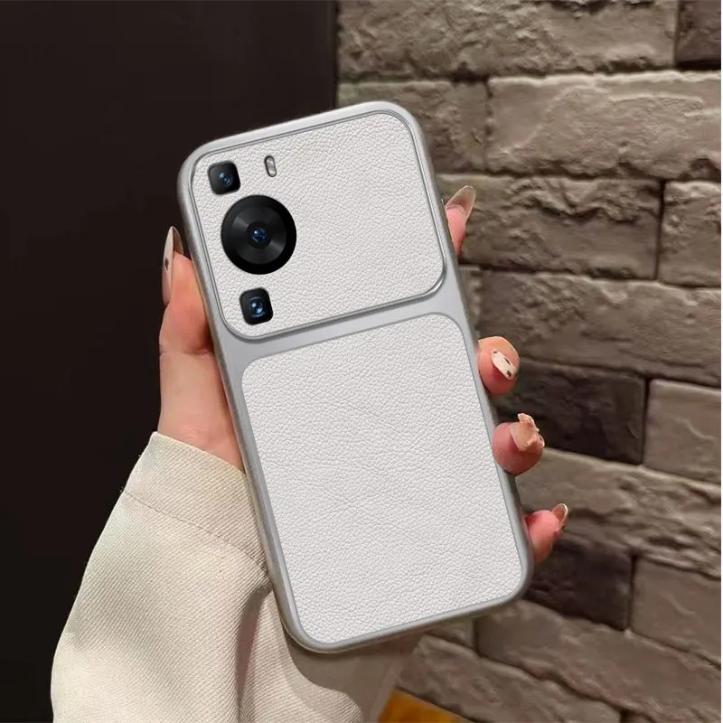Фото Высококачественный чехол из искусственной овчины для Huawei P60 Pro P60Pro, роскошный силиконовый противоударный чехол с текстурой личи №4