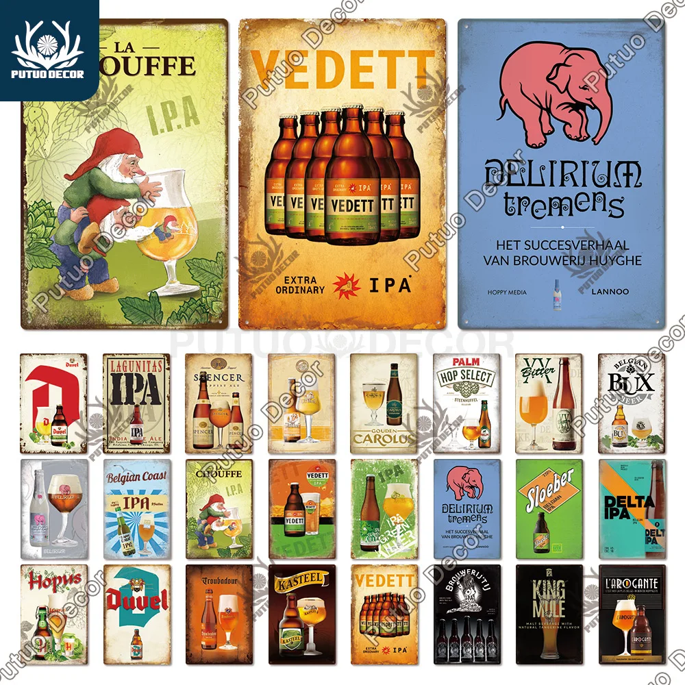 Putuo Decor Винтажная жестяная табличка с пивом
