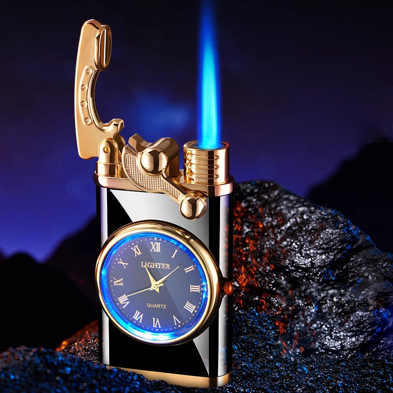 

Multifunctional Electronic Watch Lighter Metal Cigarette Lighter Butane Gas Lighter Windproof Cigar Lighter Turbo Lighters Gift