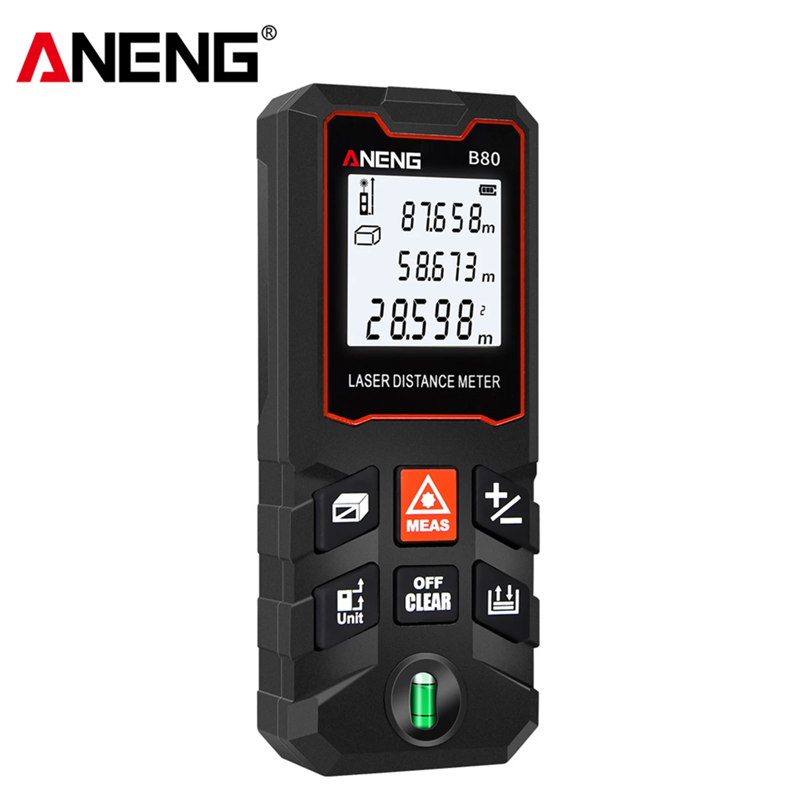 

Цифровой лазерный дальномер с пузырьковым уровнем, 40/60/80/100 м