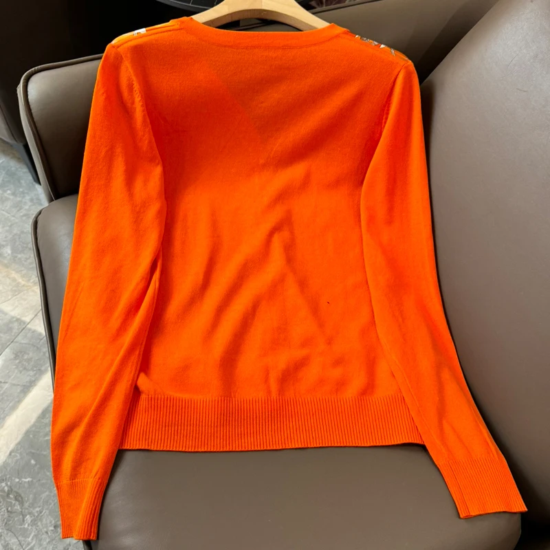 Женский тонкий кардиган с длинным рукавом дизайнерский Шелковый вязаный