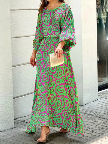 Dress Women Two Piece Set Women Outfit 2023 Spring Summer New Fashion Printed Long Sleeve Top Half Skirt Set Skirts for Women