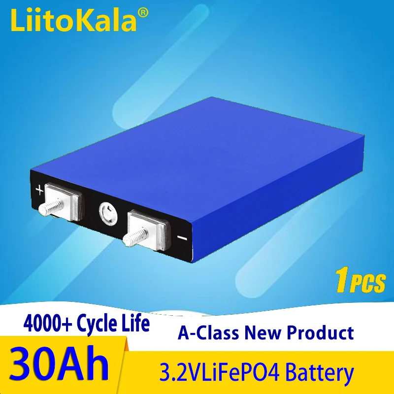 

1PCS LiitoKala 3.2V 30Ah LiFePO4 Battery Cell Lithium Iron Phosphate Deep Cycles For Diy 12V 24V 36V 48V Solar Energy UPS Power