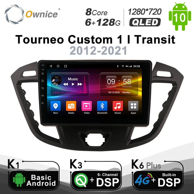 Android 10.0 6G+128G Car Radio Stereo for Ford Tourneo Custom 1 I Transit 2012 - 2021 Auto Audio GPS 4G LTE System 1280*720 Android 10.0 6G+128G Car Radio Stereo for Ford Tourneo Custom 1 I Transit 2012 - 2021 Auto Audio GPS 4G LTE System 1280*720