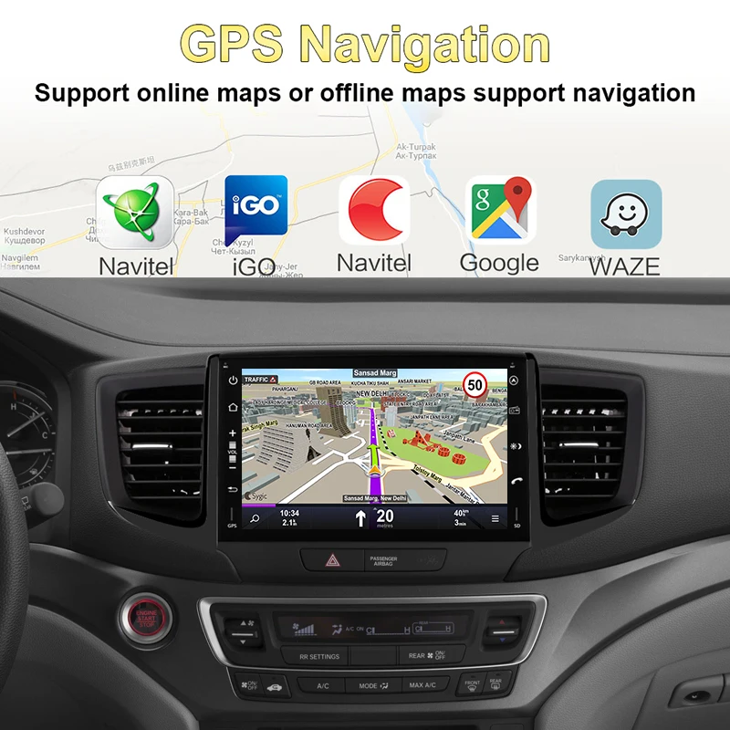 8-дюймовое автомобильное радио с сенсорным экраном Android для Honda PILOT 2015- GPS-навигация