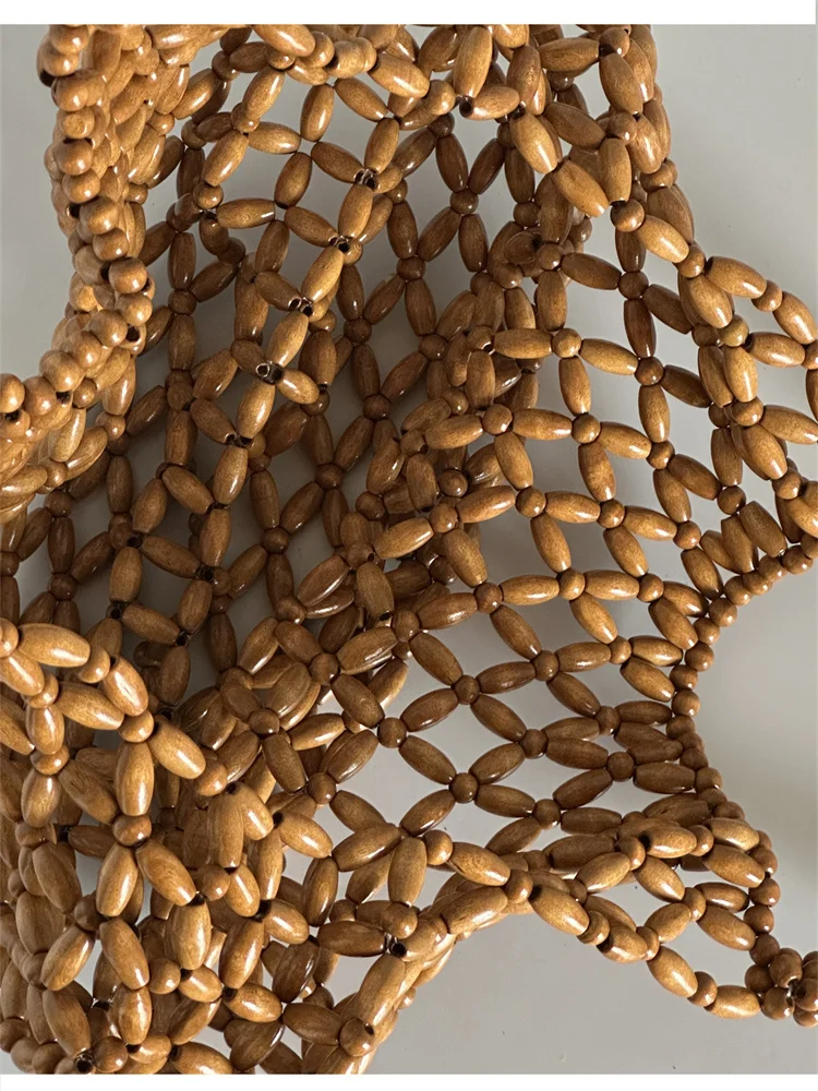 Большая полая новая сумка ручной работы для девочек из натурального дерева с