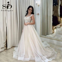 sodigne classic church wedding dress lace appliques a line princess wedding gowns plus size bridal dress custom made