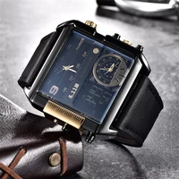 square watches men led waterproof multiple time zone mens watches luxury brand relogio masculino montre homme sport watch
