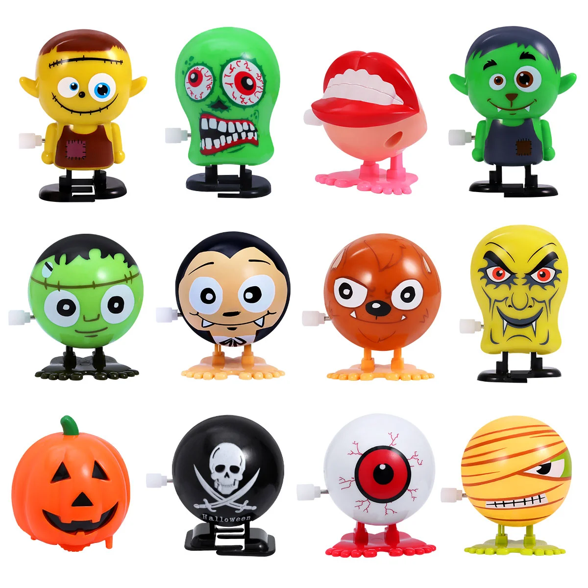 

Halloween Toys Wind Up Toy Clockwork Kids Party Spring Fillers Christmas Easter Treat Gifts Mini Pumpkin Jumping Spoof Supplies