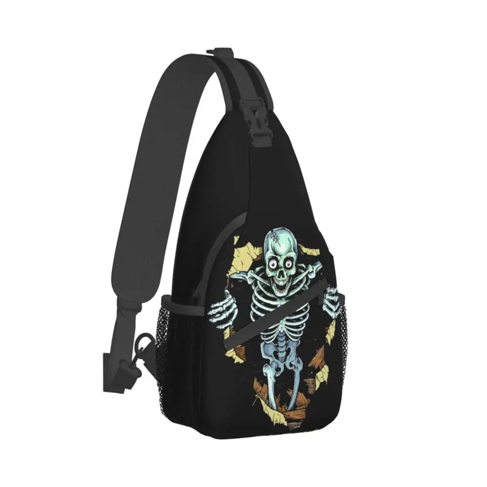 

Aliens Skeleton Skull Sling Chest Bag Customized Crossbody Shoulder Backpack for Men Travel Hiking Daypack