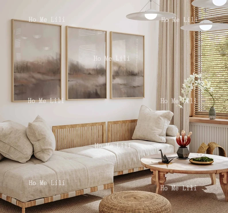 Набор из 3-х настенных художественных принтов в фермерском доме пейзажных