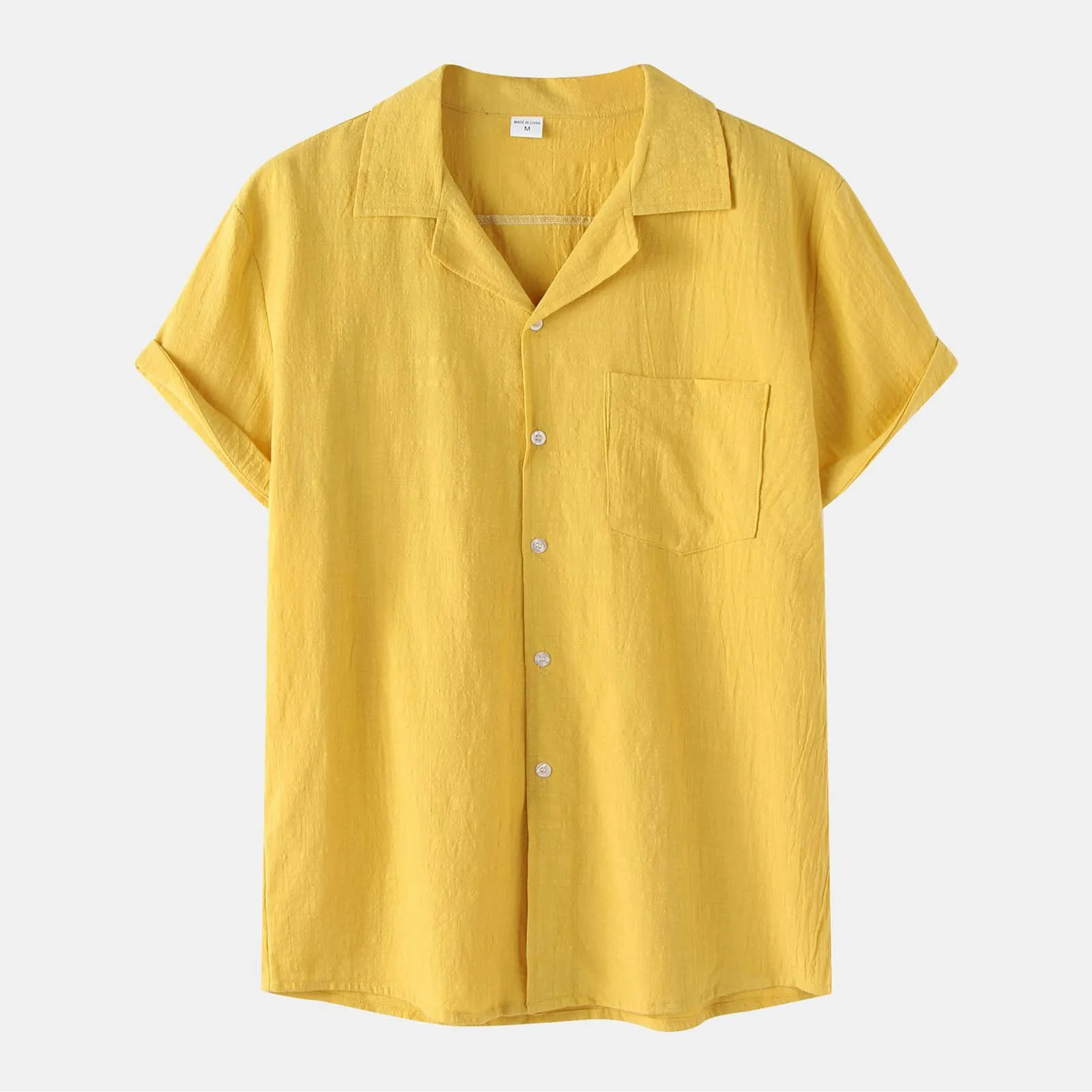 

Short Shirt Shirt Loose Tops Men's Cardigan Casual Summer Cotton Linen Sleeve Men Shirts Men Summer T Shirts