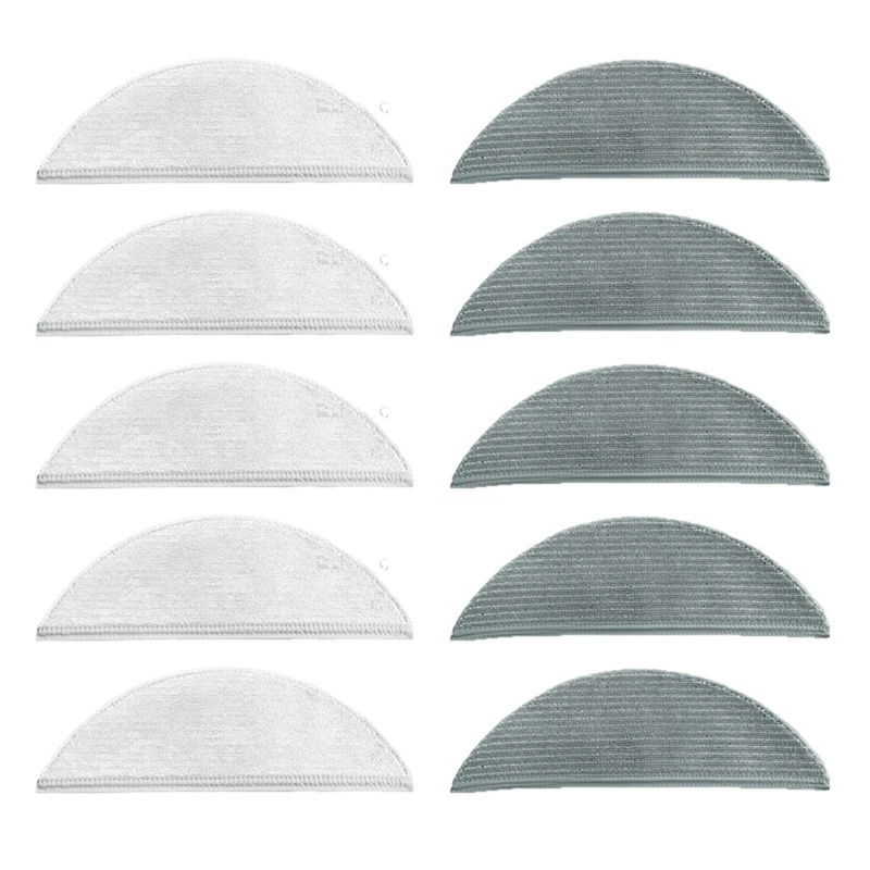 

10PCS Cleaning Mop Cloth Gray And White Washable Cloth Sweeping Robot Replacement Accessories For Lydsto R1
