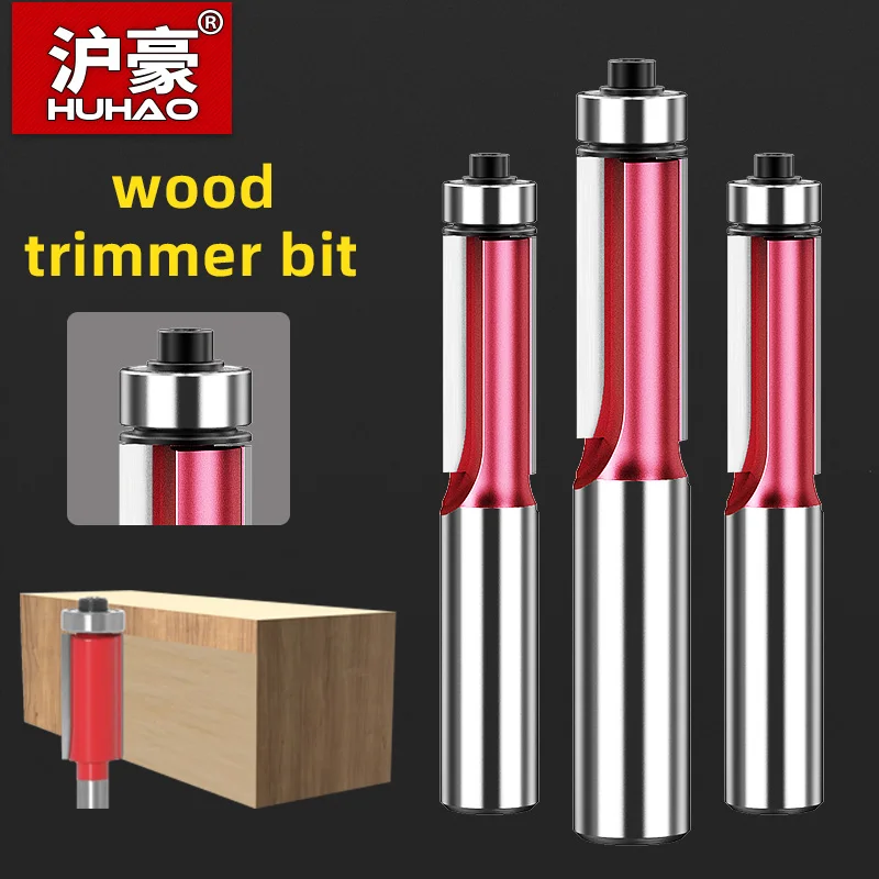 Router Bits for Wood Tungsten Steel Trimmer Bit Shank Diameter 1/4 and 1/2 Inch Cutter with Bearing Woodworking Tools
