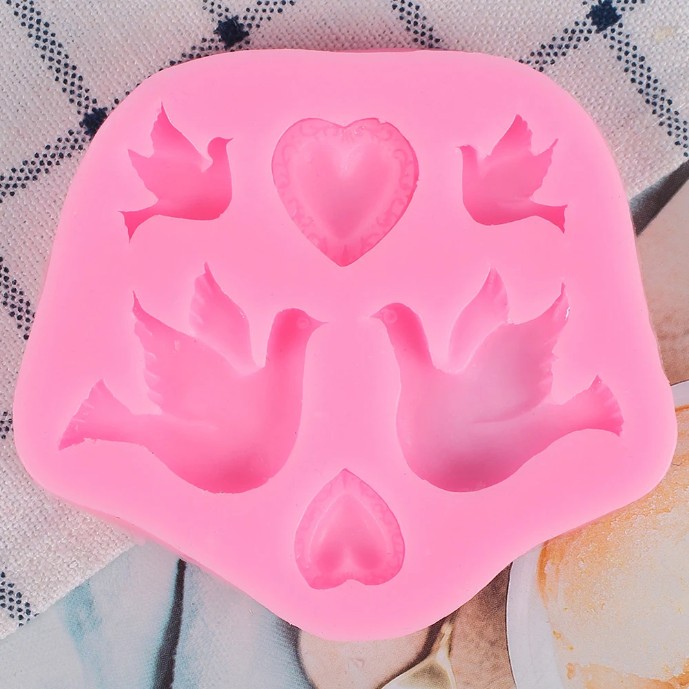 

3D Peace Dove Cake Mold Pigeon Fondant Silicone Mould DIY Cookies Biscuits Pastry Chocolate Mousse Pudding Jelly Baking Tool