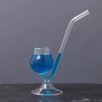 creative crystal glass pipe cup squirrel cup juice cup drink red wine glass with straw cup 100ml