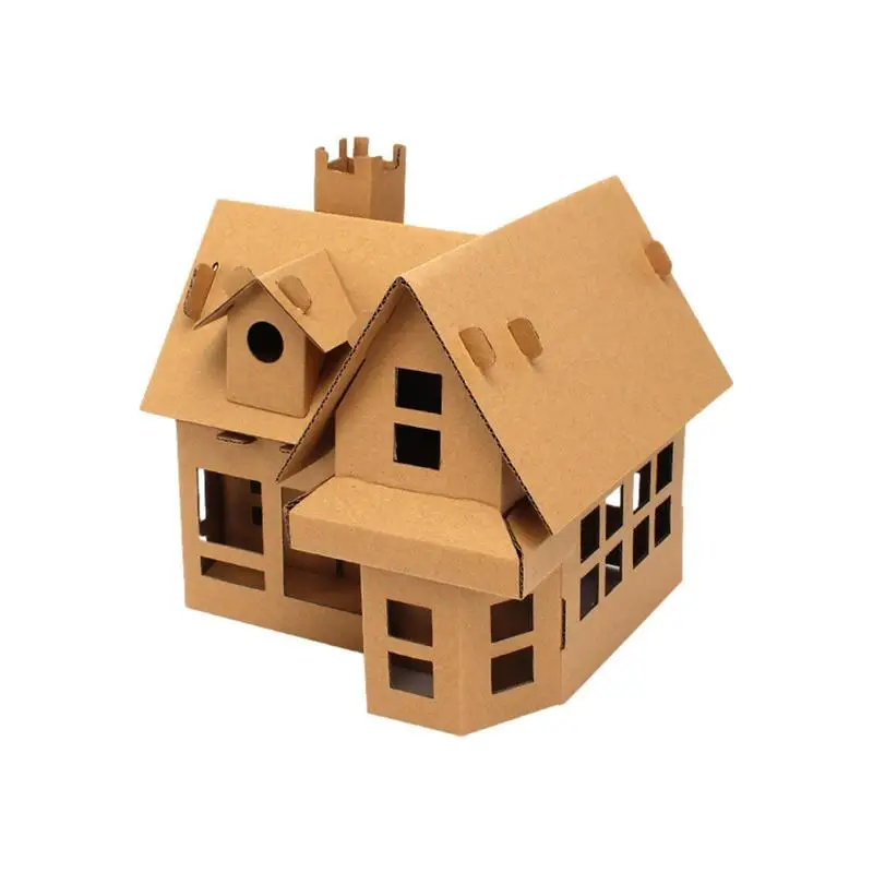 

Paper House Cardboard Fort For Kids Paper Toys Crisp KT Board DIY Making Cultivate Patience Imagination And Concentration Decor