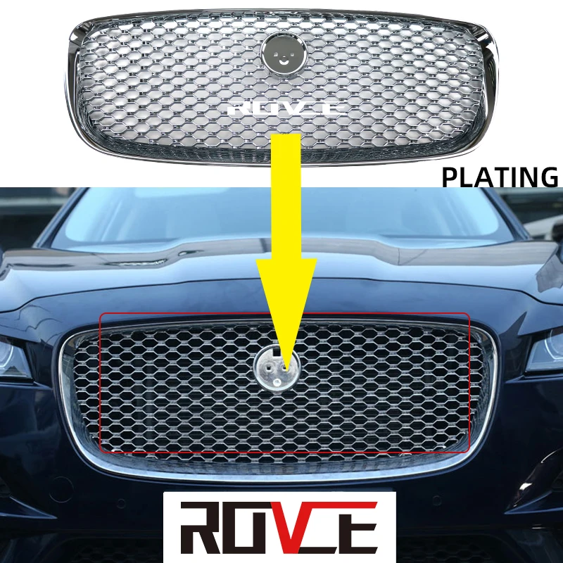 

ROVCE Front Bumper ABS Grille Grill For Jaguar F-PACE Black Plating Silver T4N12772 T4N1277 T4A6209 T4N13842 Car Accessories