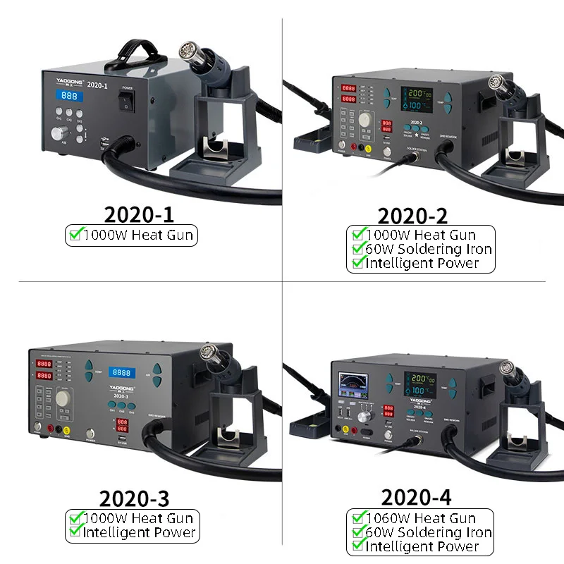 YAOGONG 2020-4 Интеллектуальная паяльная станция SMD 3 в 1 1060 Вт паяльник 60 умный источник