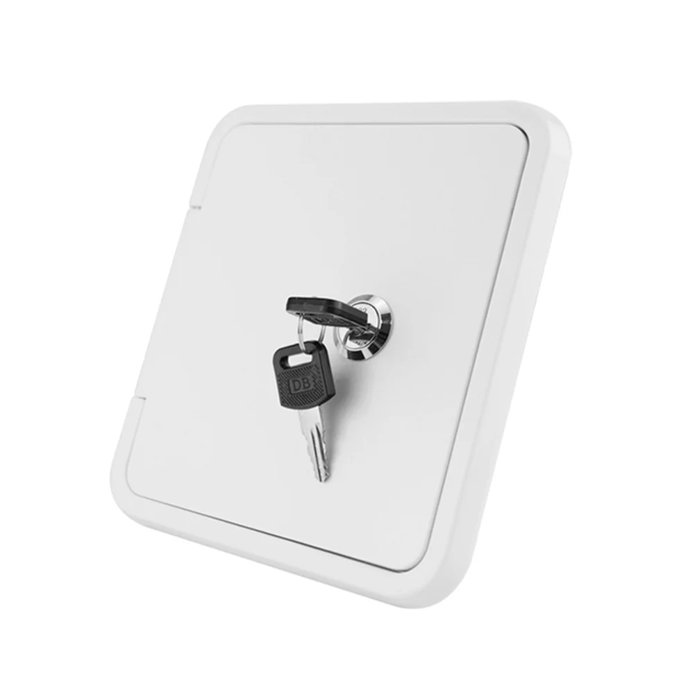 

Gravity Water Inlet Motorhome White Accessories RV Trailer Square Hatch Cover Universal Venting Holes With Keys Durable Caravan