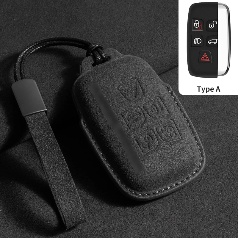 Чехол для ключей от автомобиля для Land Rover Range Rover Sport Evoque Freelander Velar Discovery 4, Jaguar XE XJ XF, замшевый автомобильный брелок