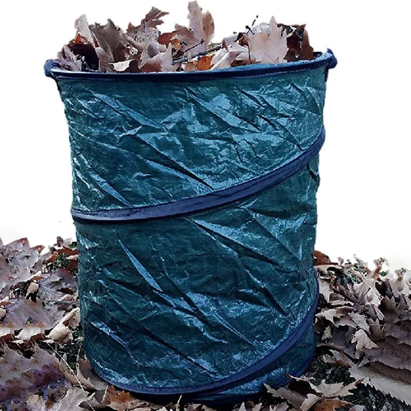 Folding Garden Grass Huge Bag Storage Bucket Leaves Bags Trash Can Green Bucket Backyard Reusable Collection Leaf Collection Bag