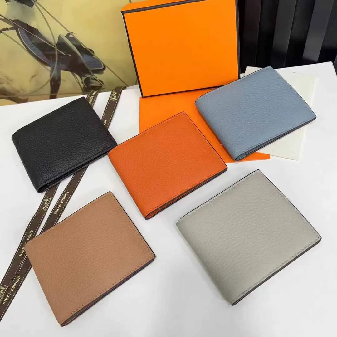 

New Male and Female H Luxury Designer Cowhide Cardholder Business Safiano Wallet Genuine Leather Credit Card Portable Coin Cavia