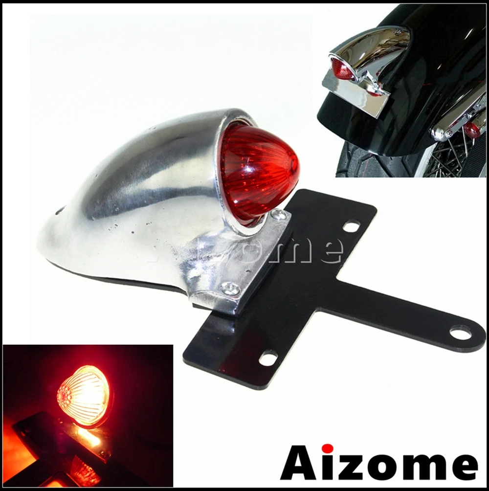 

12V Retro Motorcycle Sparto Tail Light Vintage Rear Brake Stop Lamp For Harley Chopper Bobber Custom Cafe Racer Taillight Chrome